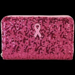 Breast Cancer Research Foundation Exclusive Pink Ribbon Sequin Zip Around Wallet Best Sale
