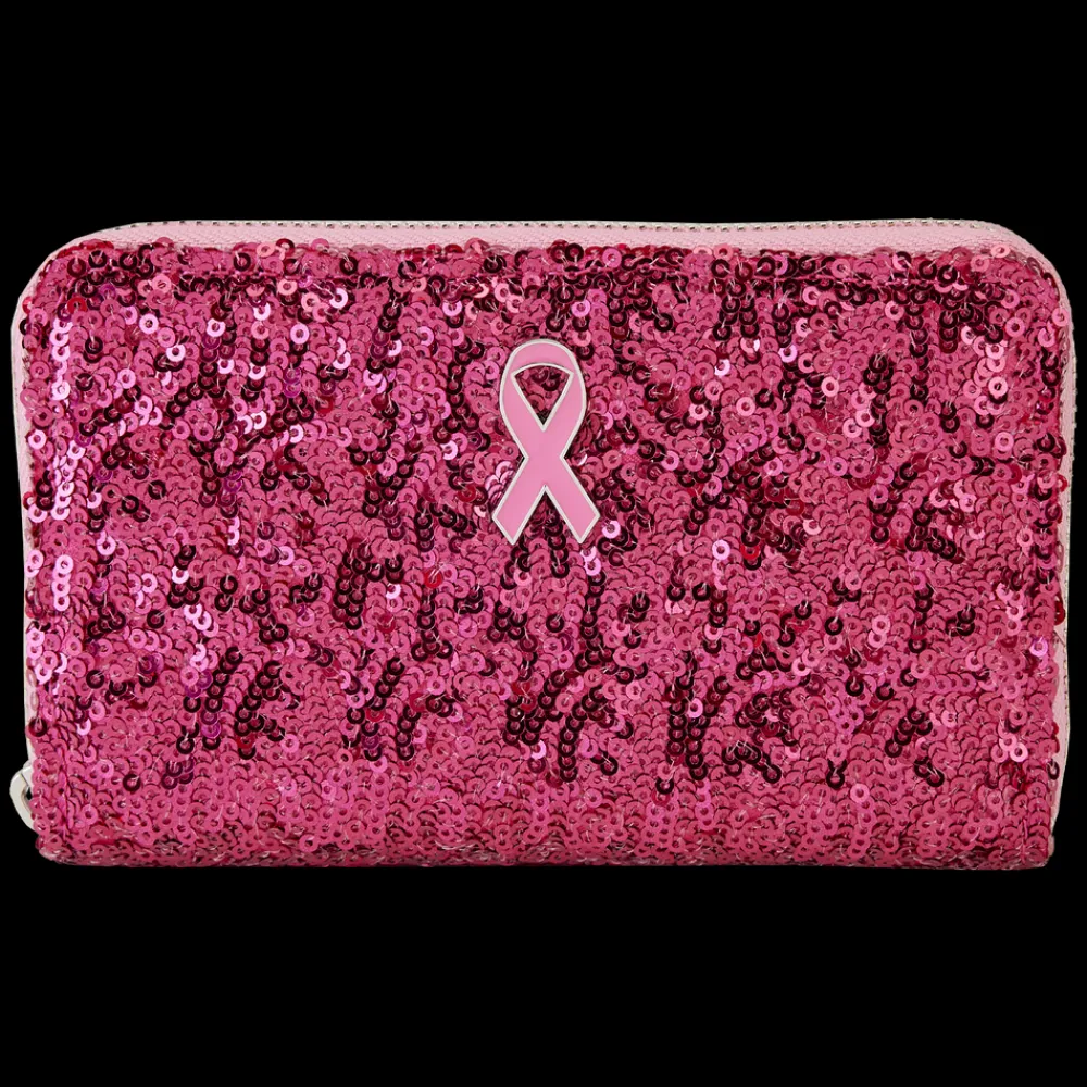 Breast Cancer Research Foundation Exclusive Pink Ribbon Sequin Zip Around Wallet Best Sale