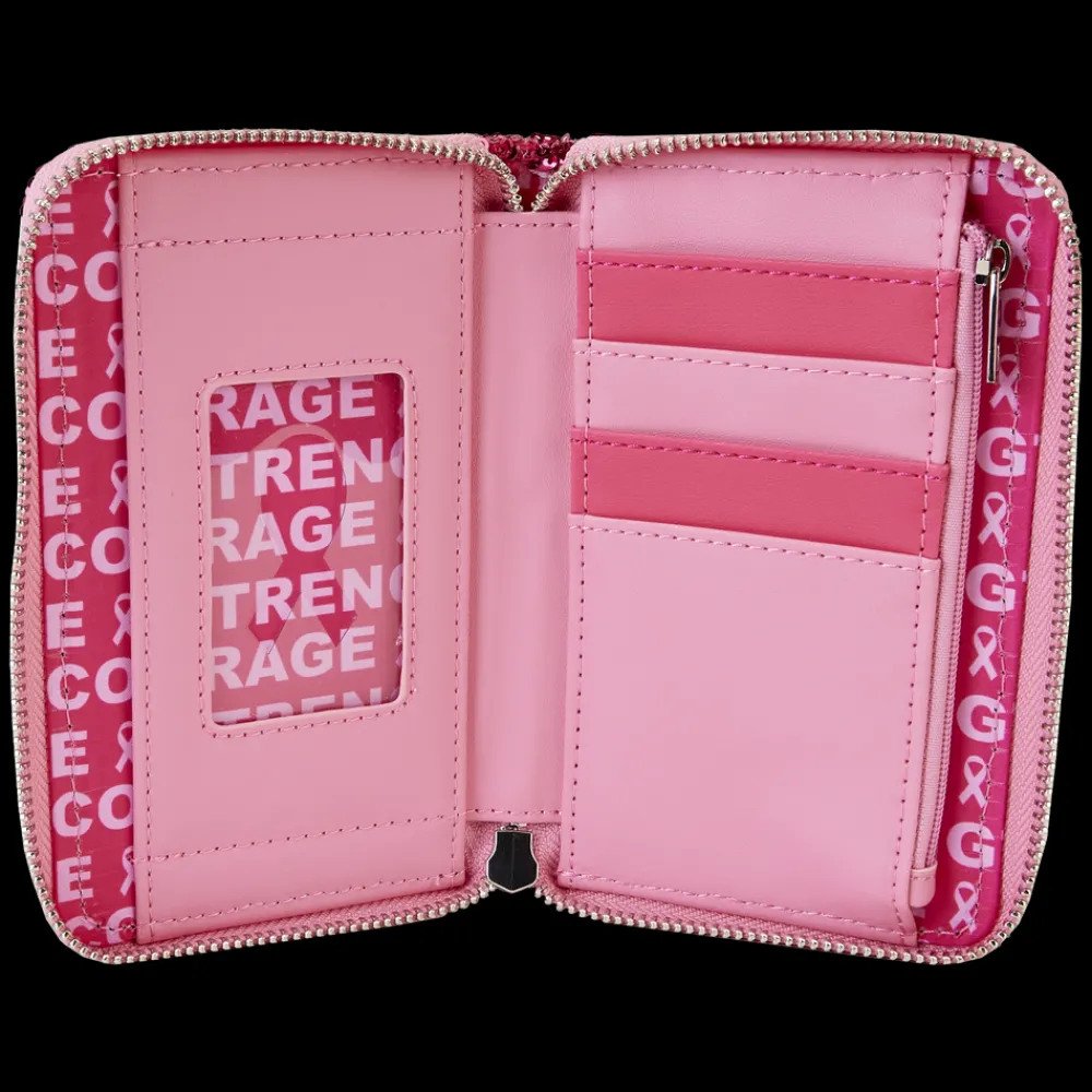 Breast Cancer Research Foundation Exclusive Pink Ribbon Sequin Zip Around Wallet Best Sale