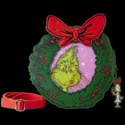 Dr. Seuss ' How The Grinch Stole Christmas! Wreath Lenticular Crossbody Bag Cheap