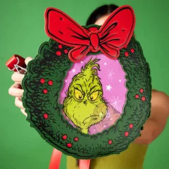 Dr. Seuss ' How The Grinch Stole Christmas! Wreath Lenticular Crossbody Bag Cheap