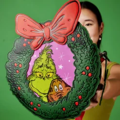 Dr. Seuss ' How The Grinch Stole Christmas! Wreath Lenticular Crossbody Bag Cheap