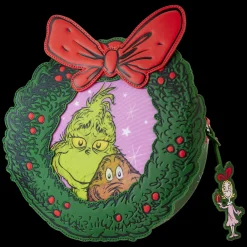 Dr. Seuss ' How The Grinch Stole Christmas! Wreath Lenticular Crossbody Bag Cheap