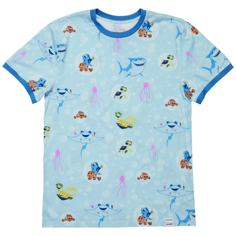 Pixar Finding Nemo 20Th Anniversary Bubbles Unisex Ringer Tee Fashion
