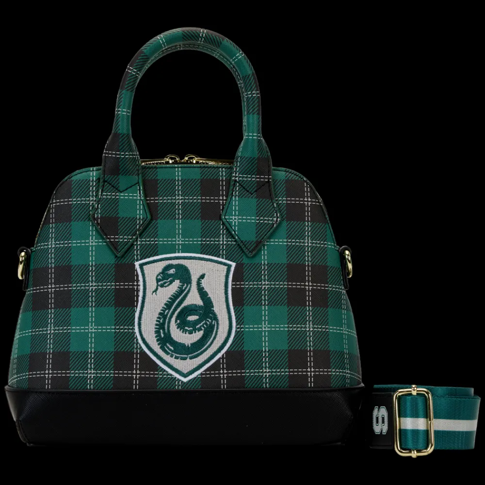 Harry Potter Slytherin Patch Varsity Plaid Crossbody Bag Best Sale