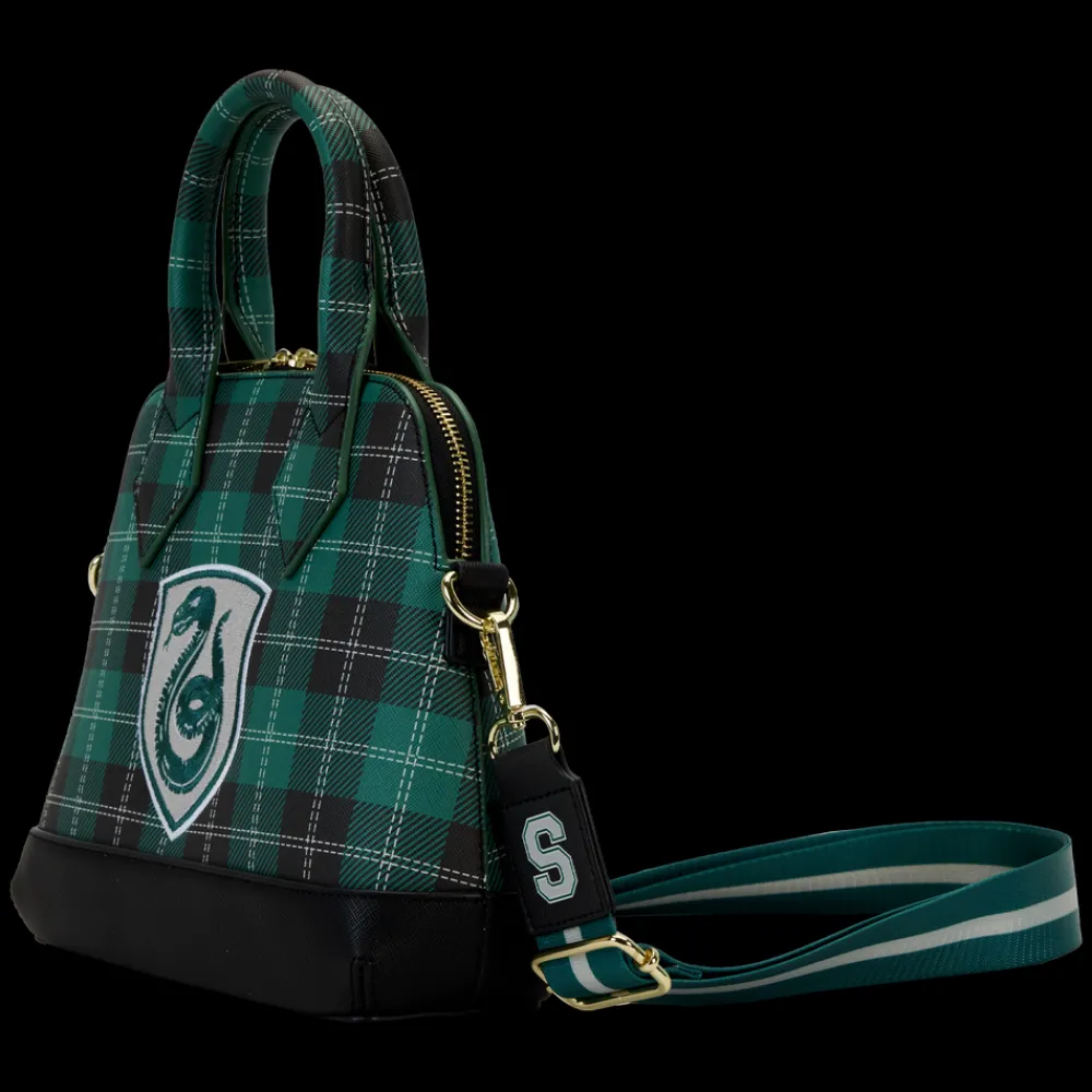 Harry Potter Slytherin Patch Varsity Plaid Crossbody Bag Best Sale