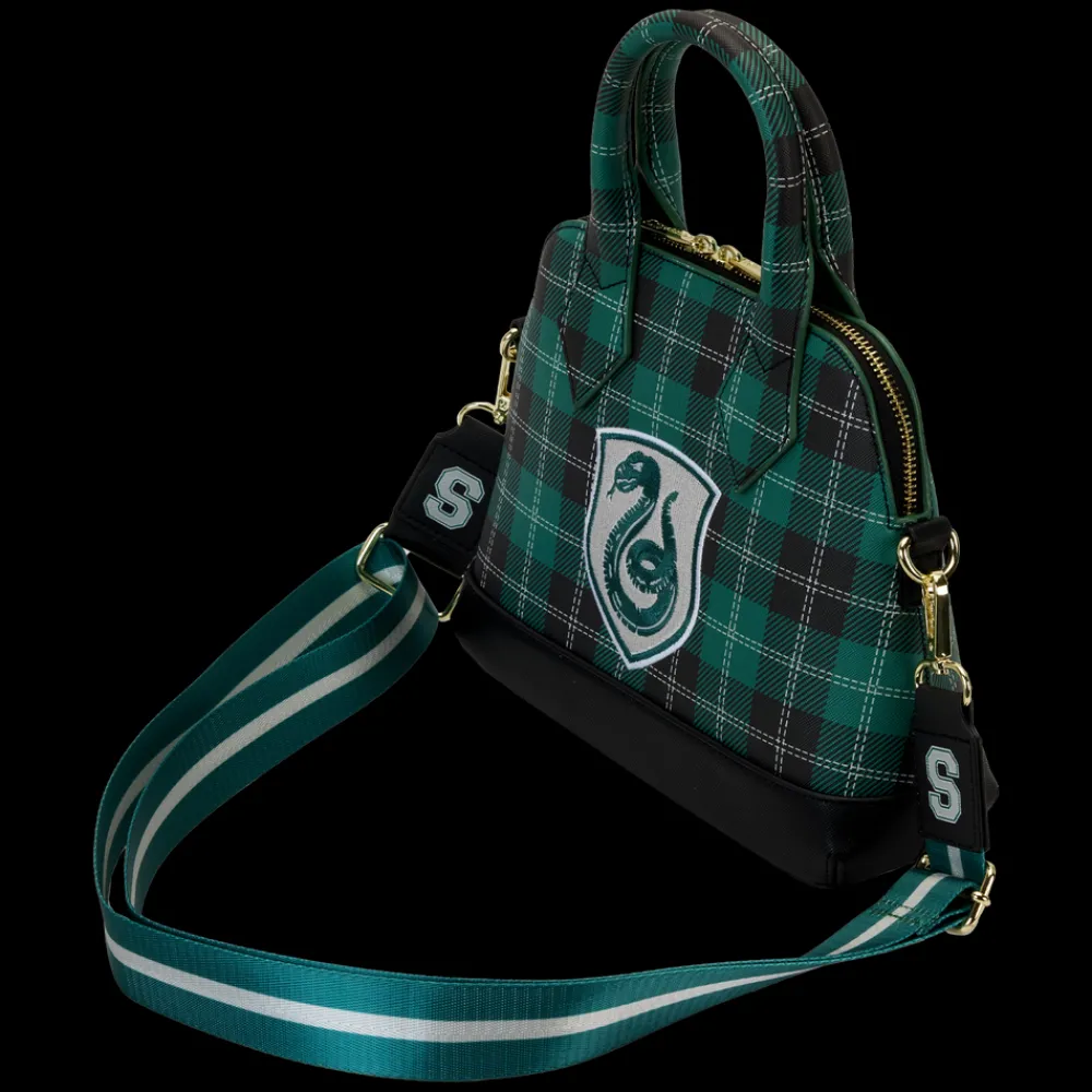 Harry Potter Slytherin Patch Varsity Plaid Crossbody Bag Best Sale