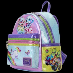 Lisa Frank Holographic Glitter Color Block Mini Backpack Discount