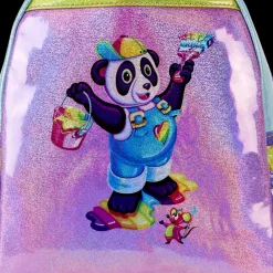 Lisa Frank Holographic Glitter Color Block Mini Backpack Discount