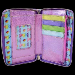 Lisa Frank Holographic Glitter Color Block Zip Around Wallet Discount