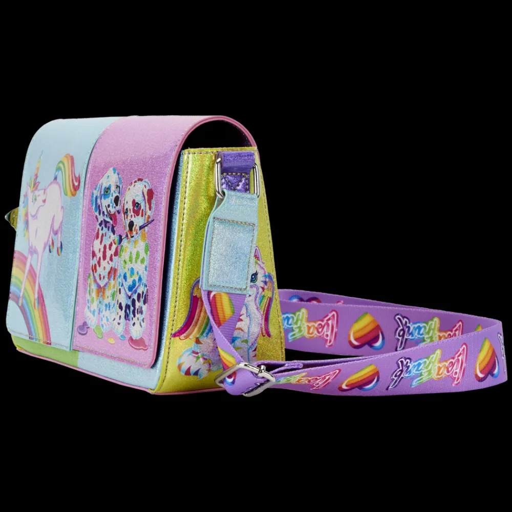 Lisa Frank Holographic Glitter Color Block Crossbody Bag Cheap