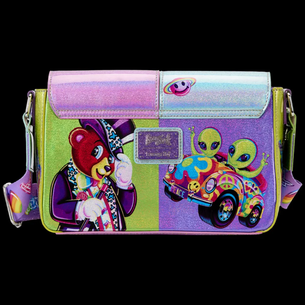 Lisa Frank Holographic Glitter Color Block Crossbody Bag Cheap