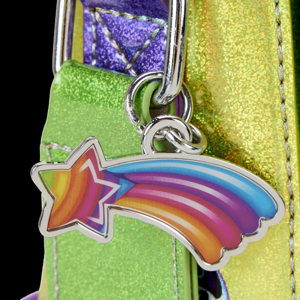 Lisa Frank Holographic Glitter Color Block Crossbody Bag Cheap