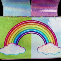 Lisa Frank Holographic Glitter Color Block Crossbody Bag Cheap