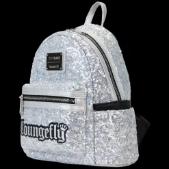 Loungefly 25Th Anniversary Logo Holographic Silver Sequin Mini Backpack Best Sale