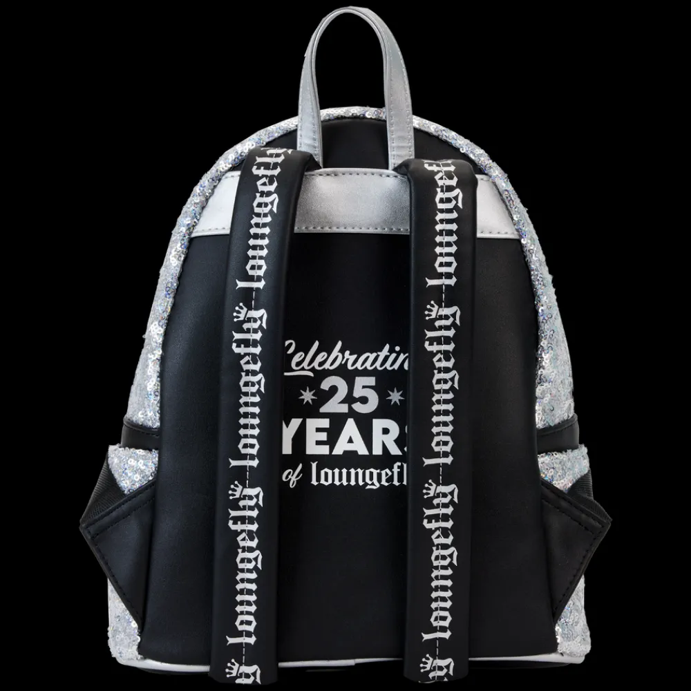 Loungefly 25Th Anniversary Logo Holographic Silver Sequin Mini Backpack Best Sale