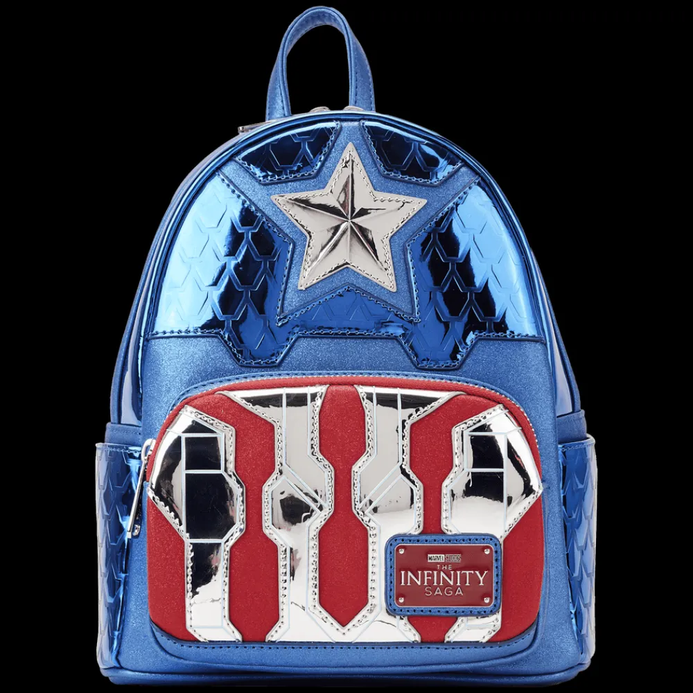 Marvel Metallic Captain America Cosplay Mini Backpack Online