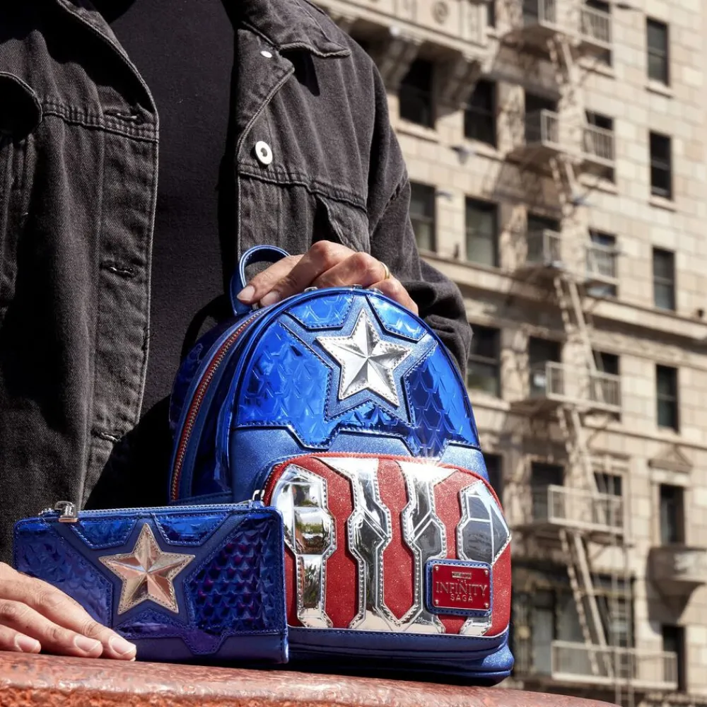 Marvel Metallic Captain America Cosplay Flap Wallet Online