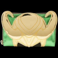 Marvel Metallic Loki Cosplay Zip Around Wallet Outlet