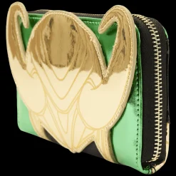 Marvel Metallic Loki Cosplay Zip Around Wallet Outlet