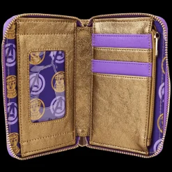 Marvel Metallic Thanos Gauntlet Zip Around Wallet Fashion