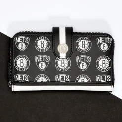 NBA Brooklyn Nets Logo Zip Around Wallet Store