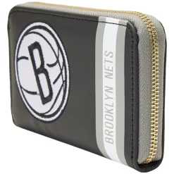 NBA Brooklyn Nets Patch Icons Zip Around Wallet New