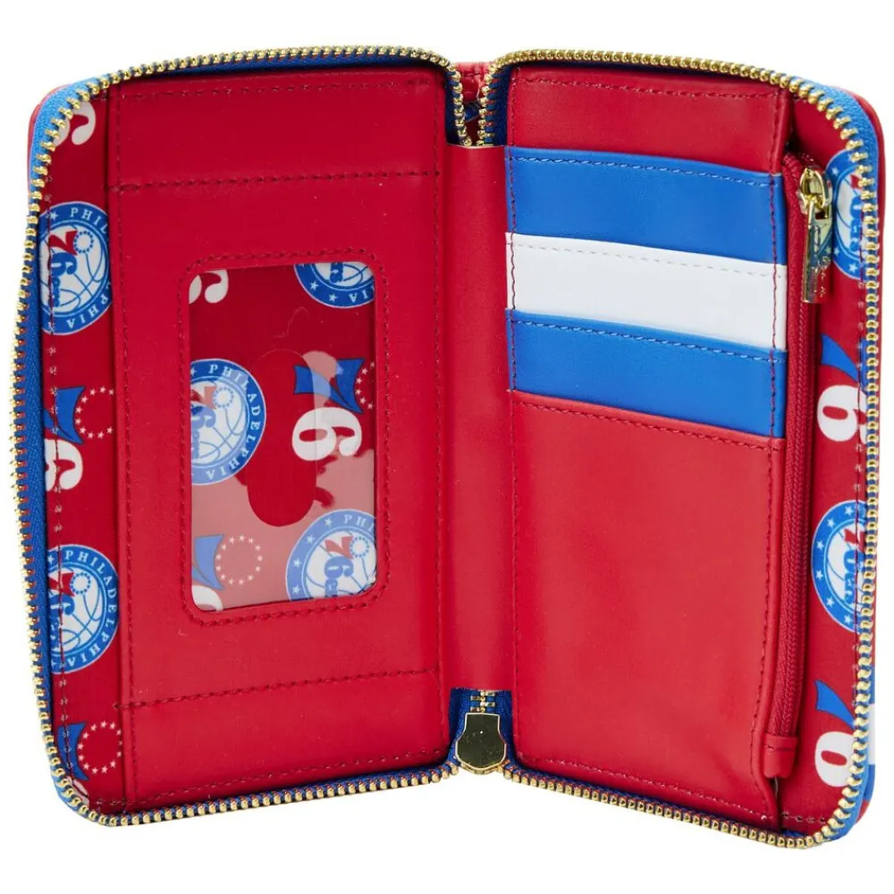NBA Philadelphia 76Ers Patch Icons Zip Around Wallet Flash Sale