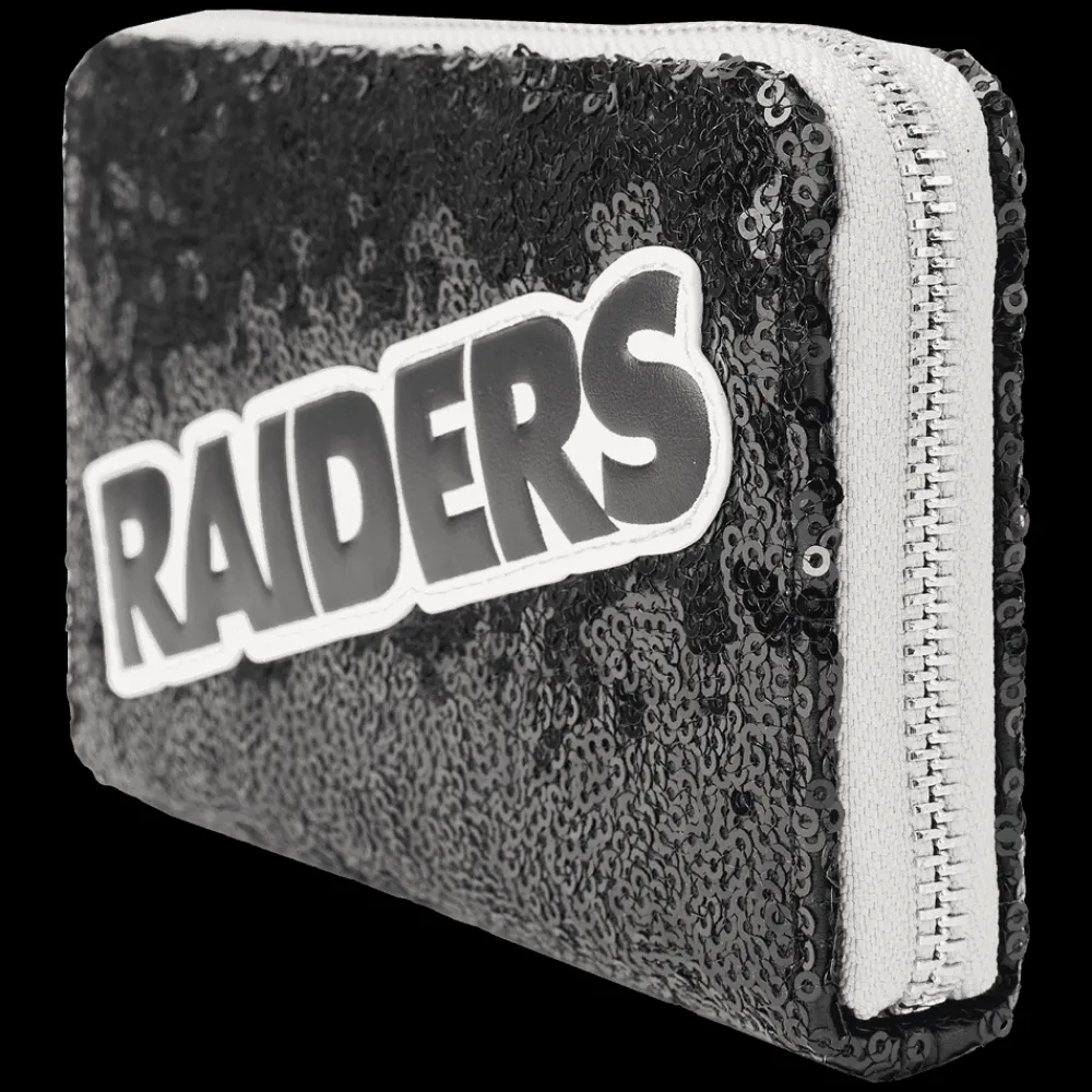 NFL Las Vegas Raiders Sequin Zip Around Wallet Cheap