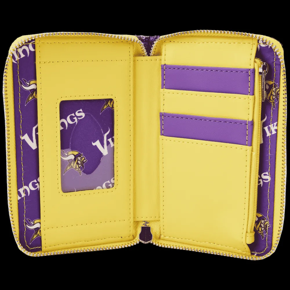 NFL Minnesota Vikings Sequin Zip Around Wallet Sale