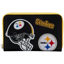 NFL Pittsburgh Steelers Patches Zip Around Wallet Flash Sale