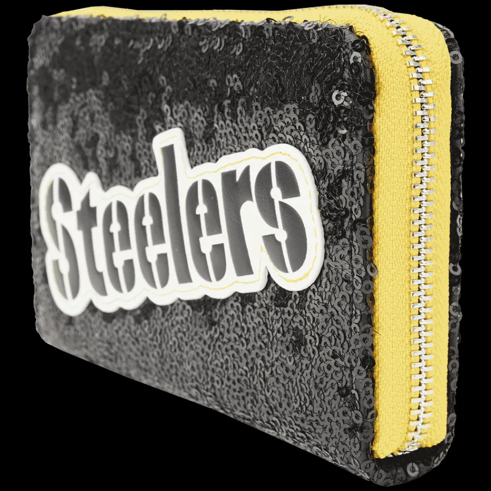 NFL Pittsburgh Steelers Sequin Zip Around Wallet Cheap