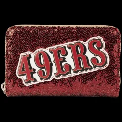 NFL San Francisco 49Ers Sequin Zip Around Wallet Hot