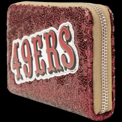 NFL San Francisco 49Ers Sequin Zip Around Wallet Hot